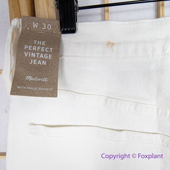 NEW Madewell The High-Rise Perfect Vintage Jean in Tile White, 30 - Picture 11 of 16